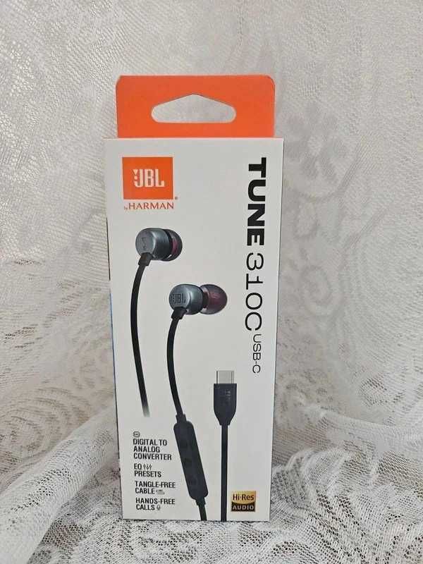 Nowe Słuchawki Przewodowe JBL Tune 310C na USB C – Czarne