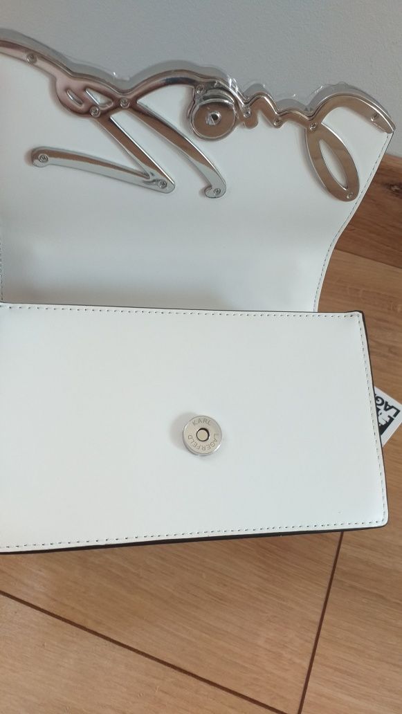 KARL LAGERFELD NOWA MAŁA oryginalna skóra naturalna torebka crossbody