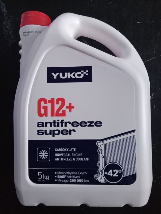 Антифриз Yuko(Юко) червоний G12+, зелений G11 10л, 5л, 1л охолод. рід.