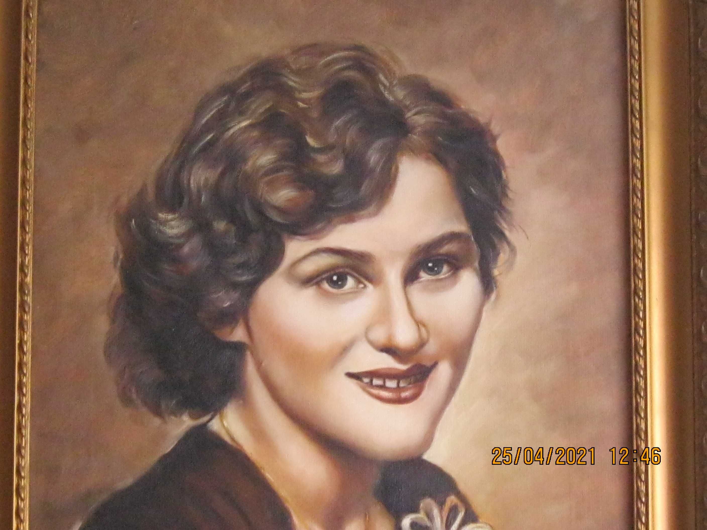 Portret pięknej polskiej kobiety - olej