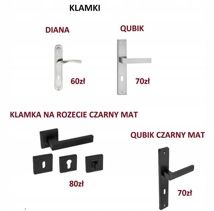 Drzwi pełne białe i czarne bezprzylgowe Kleopatra -od ręki - dostawa
