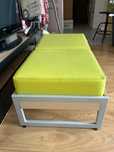 2 sztuki dwuosobowy puf sofa limonkowa