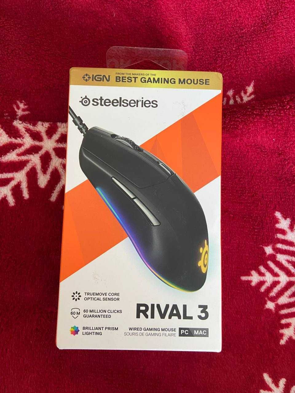 Мишка steelseries rival 3 RGB. Мишка steelseries. original. NEW.