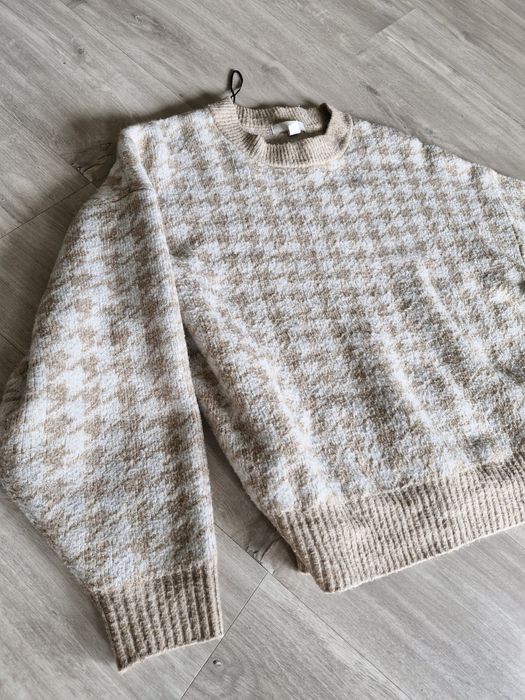 Sweterek H&M, R.L, beżowy pepitka