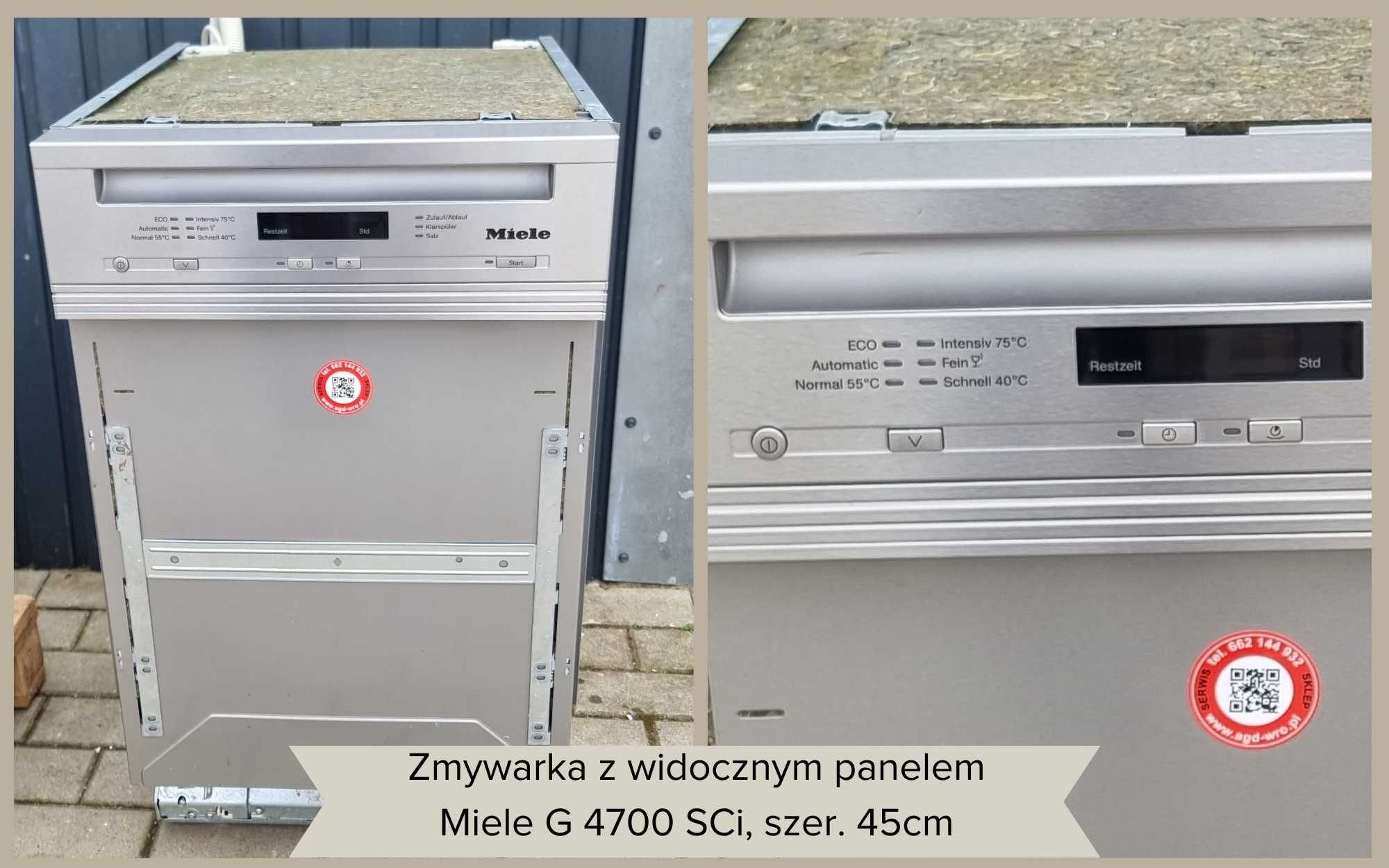 Zmywarka z widocznym panelem Miele G 4700 SCi, 45cm,Perfect GlassCare