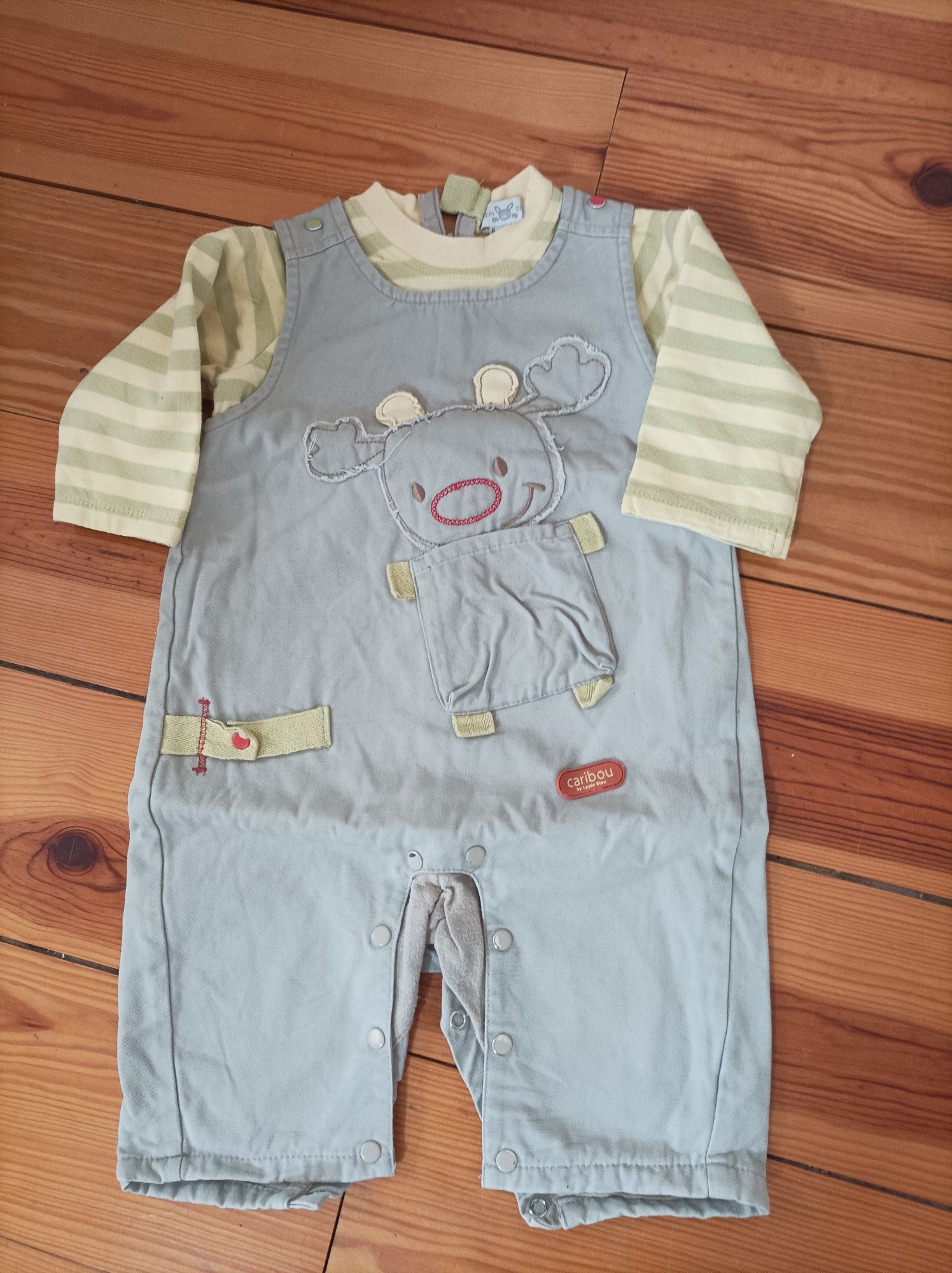 Lote 4 Jardineiras e babygrow 6-9m