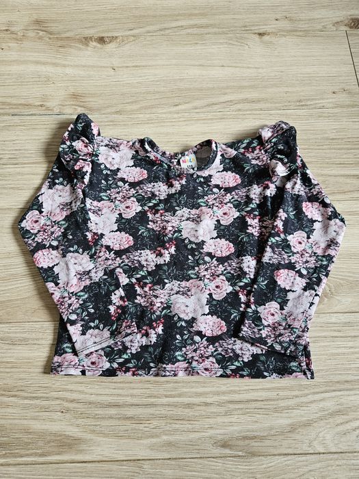 Bluzka z falbankami na ramionach handmade Nala w kwiaty