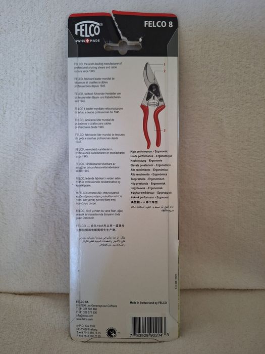 Sekator Felco 8 plus Felco 906 Osełka do ostrzenia i regulacji