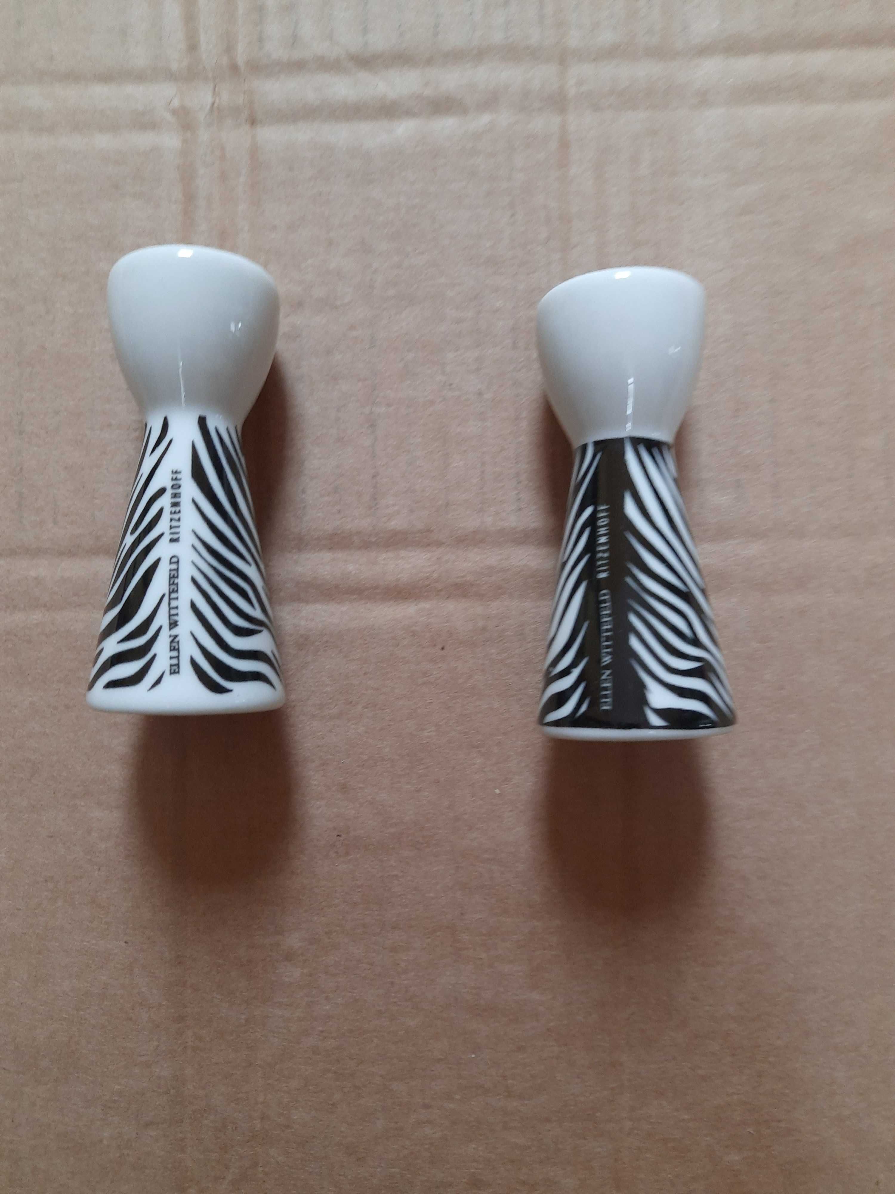 Solniczka i pieprzniczka, ceramiczna, zebra deco