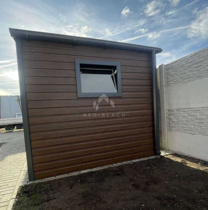 Schowek Domek Ogrodowy 5X2,5M Drzwi 2X Okno Drewnopodobny Rynny Nb440