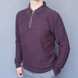 Reiss, sweter half-zip, waffle, bordowy, rozmiar M