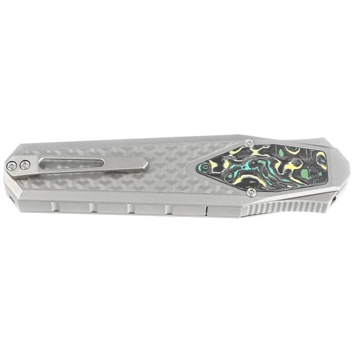 Nóż grawitacyjny Remette Swordfish Titanium / Yellow Green Carbon Fibe