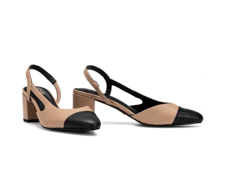 Skórzane czółenka z odkrytą piętą Ochnik