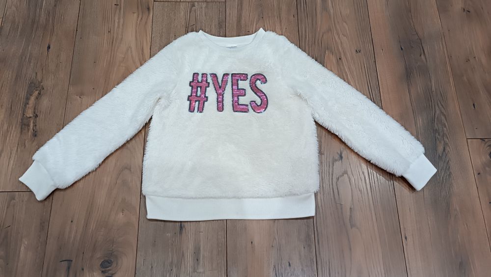 Bluza 122 - 128 kremowa typu miś dla dziewczynki C&A