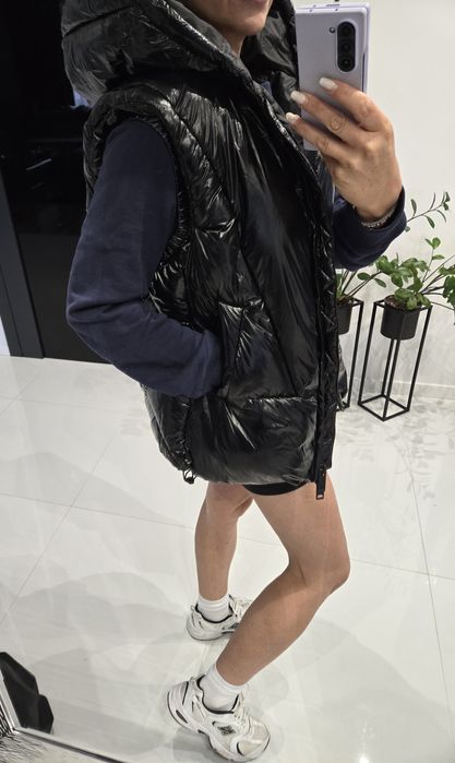 Kamizelka Massimo Dutti 38 oversize bezrekawnik lakierowany
