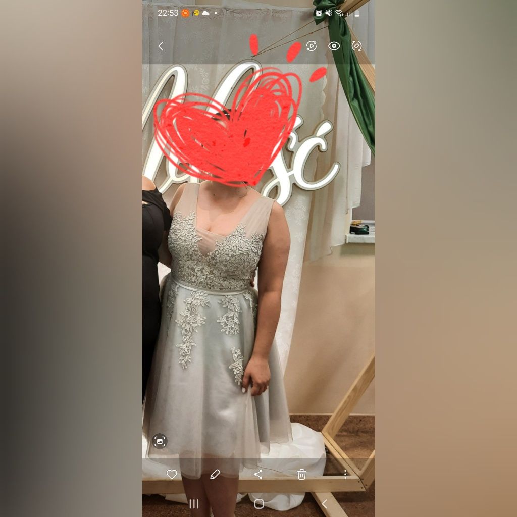 Tiulowa midi sukienka na studniówkę,wesele,suknia ślubna