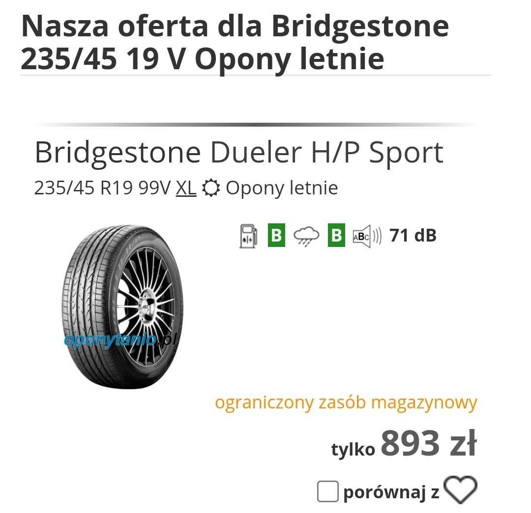 Opony 235/45R19 Bridgestone-kpl.4szt.