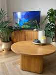 Stolik kawowy Clemente z lamelami 80 cm, naturalny