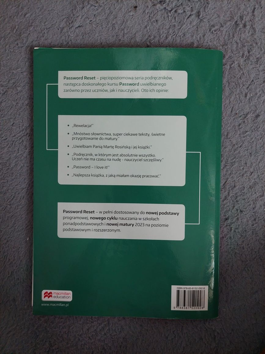 Password reset b1+ studenta book podręcznik macmillan