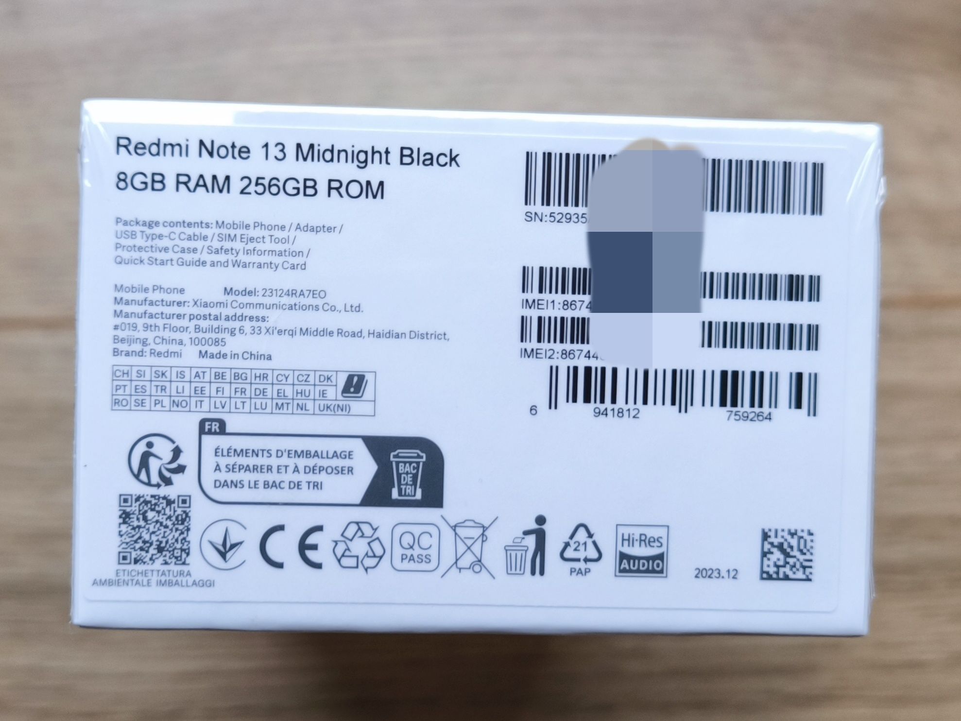 Xiaomi Redmi Note 13 8/256 Gb Midnight Black. NFC. Глобальна версія.