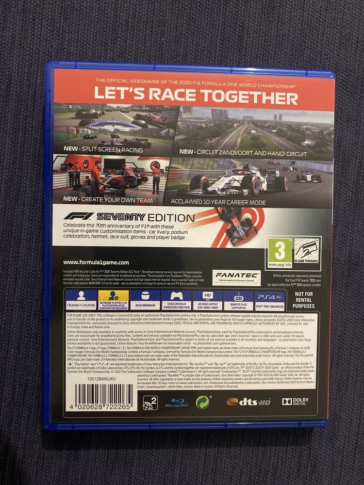 Jogo F1 2020 Playstation 4 Usado