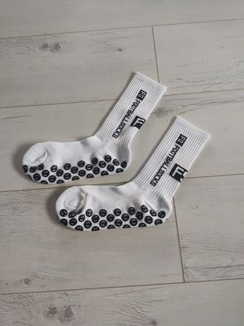 nowe białe skarpety piłkarskie antypoślizgowe football socks