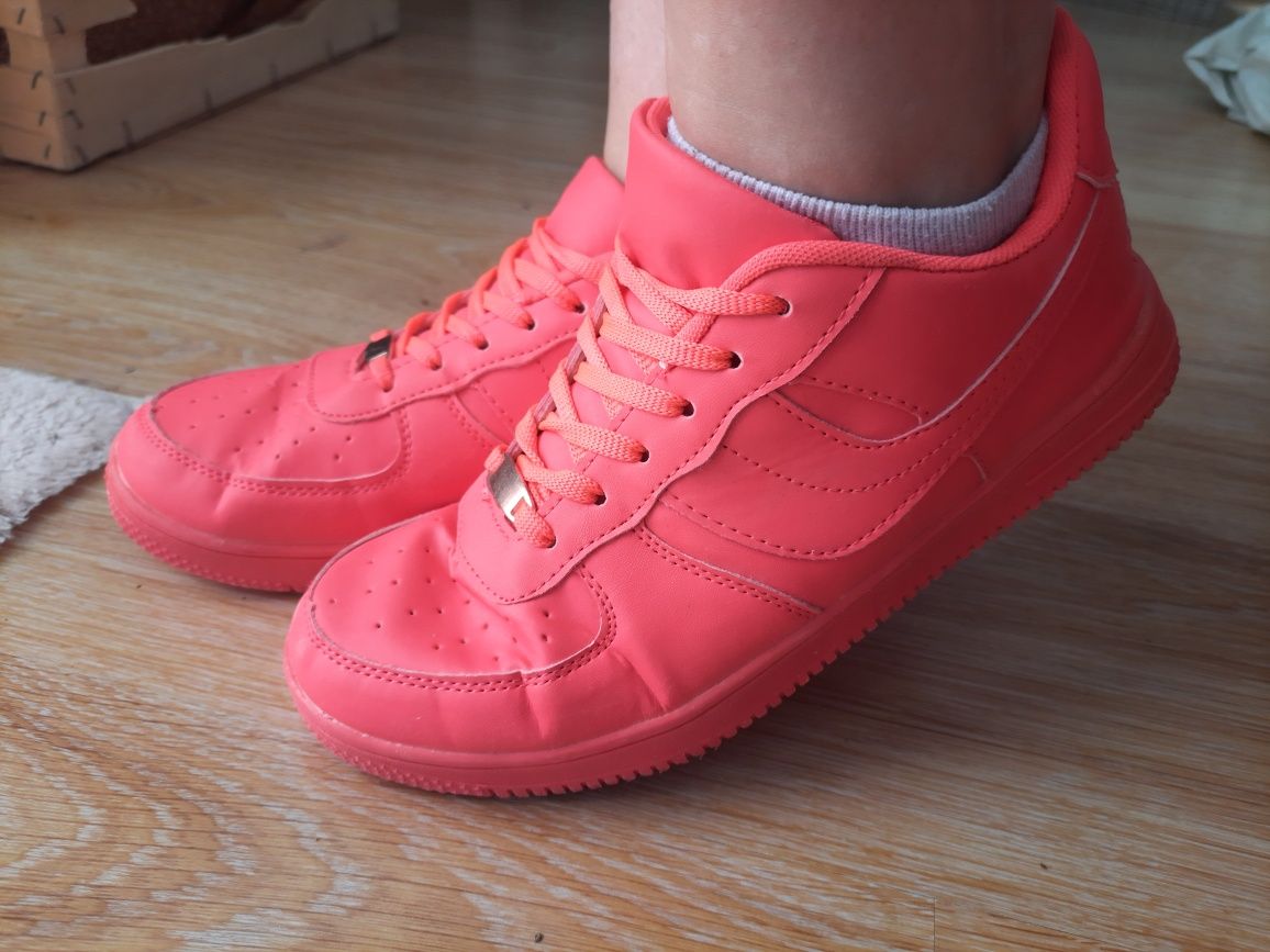 Buty sportowe podobne do Nike Air Force Fuksja Różowe Neonowe