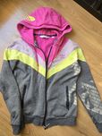 Bluza Adidas rozpinana na zamek szara różowa żółta bawełna rozm M