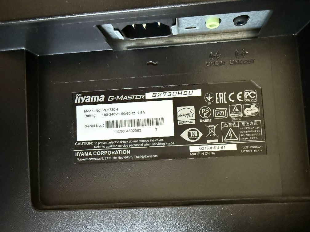 Monitor iiyama G-Master G2730HSU 27" – uszkodzony, brak sygnału