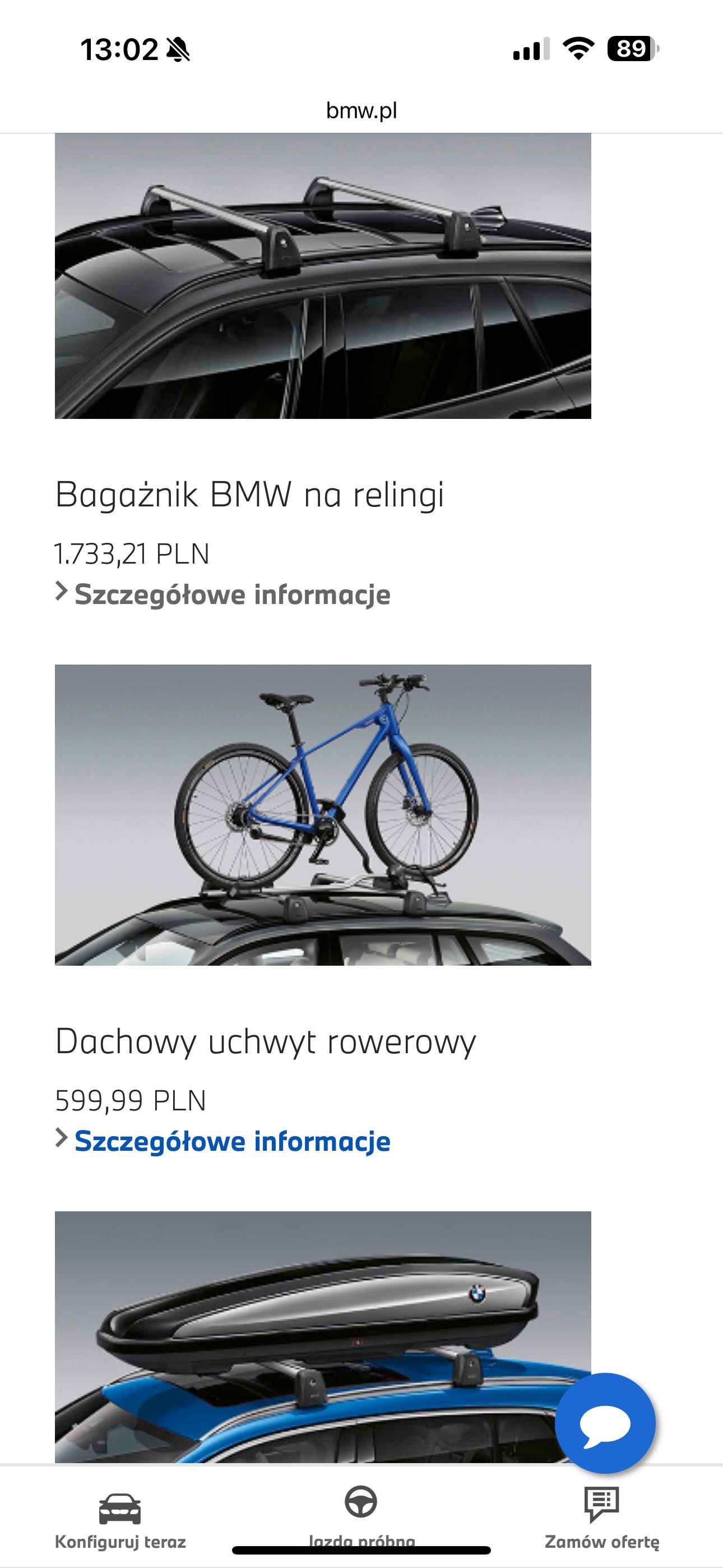 Bagażnik BMW x1 f48 z uchwytami