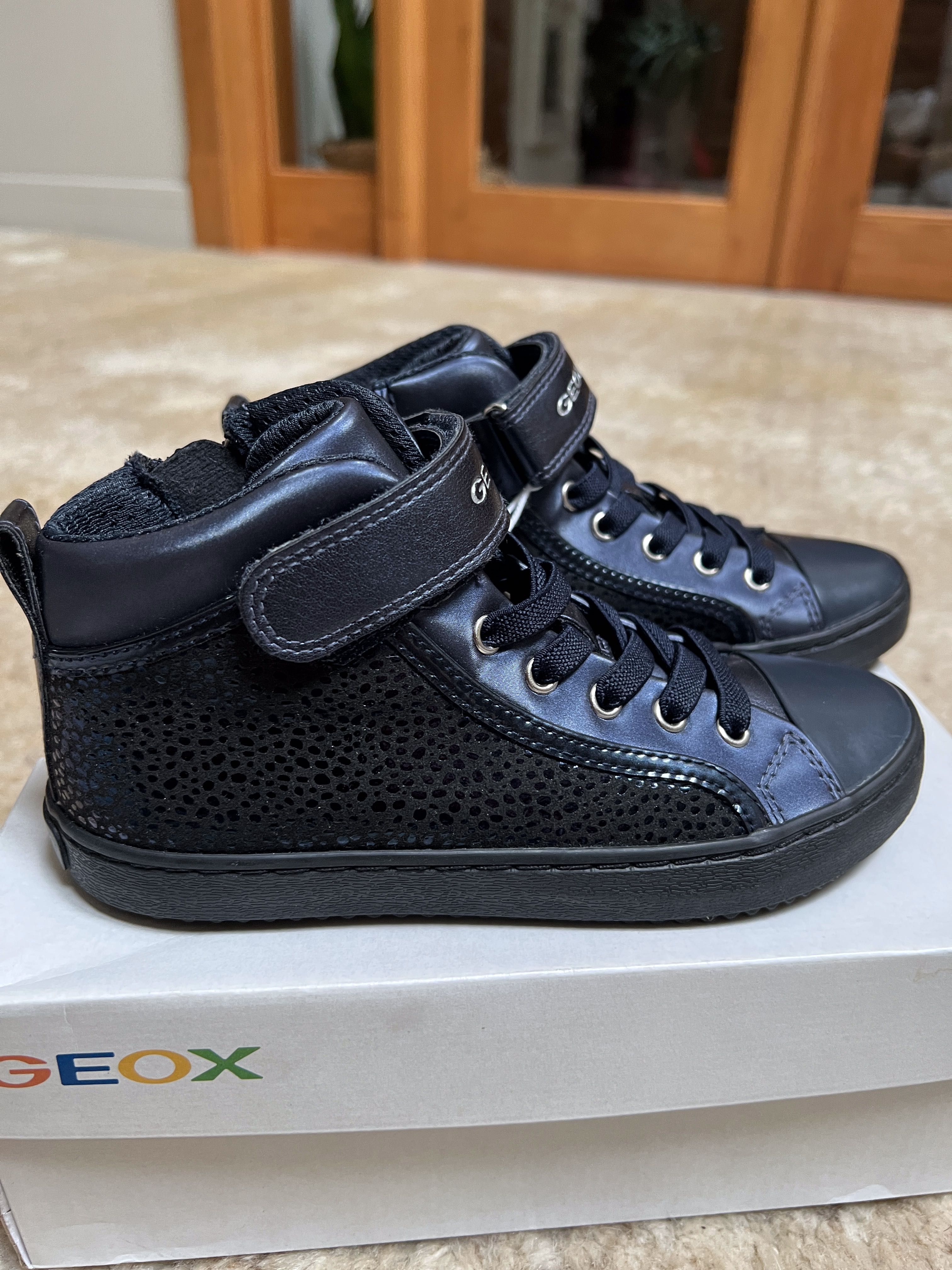 sneakersy za kostkę Geox respira rzep granatowe roz 32/20,5 cm