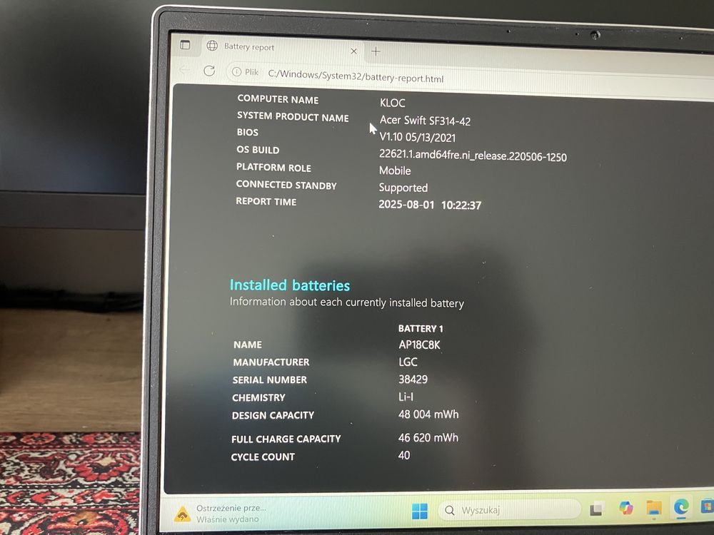 Acer swift 3 SF314-42