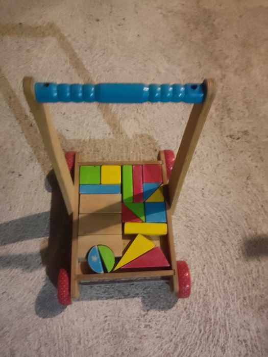 Carrinho madeira peças tangram