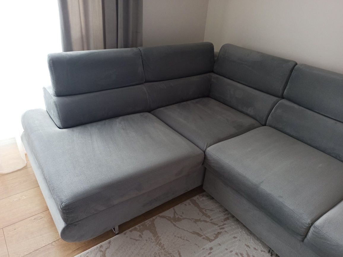 Narożnik z funkcją spania GRATIS pufa i poduszki!