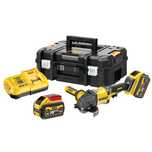Szlifierka kątowa 125mm 54V FlexVolt 2x9Ah, ładowarka, walizka DeWalt