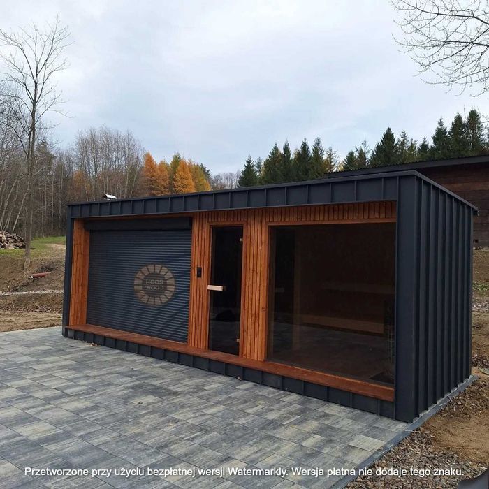 Sauna ogrodowa z tarasem