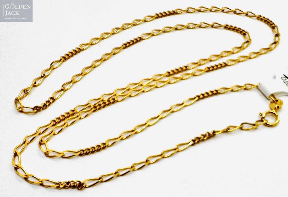 Złoty łańcuszek splot Figaro szerokie ogniwa pr. 585 dł. 50 cm 3,32 g