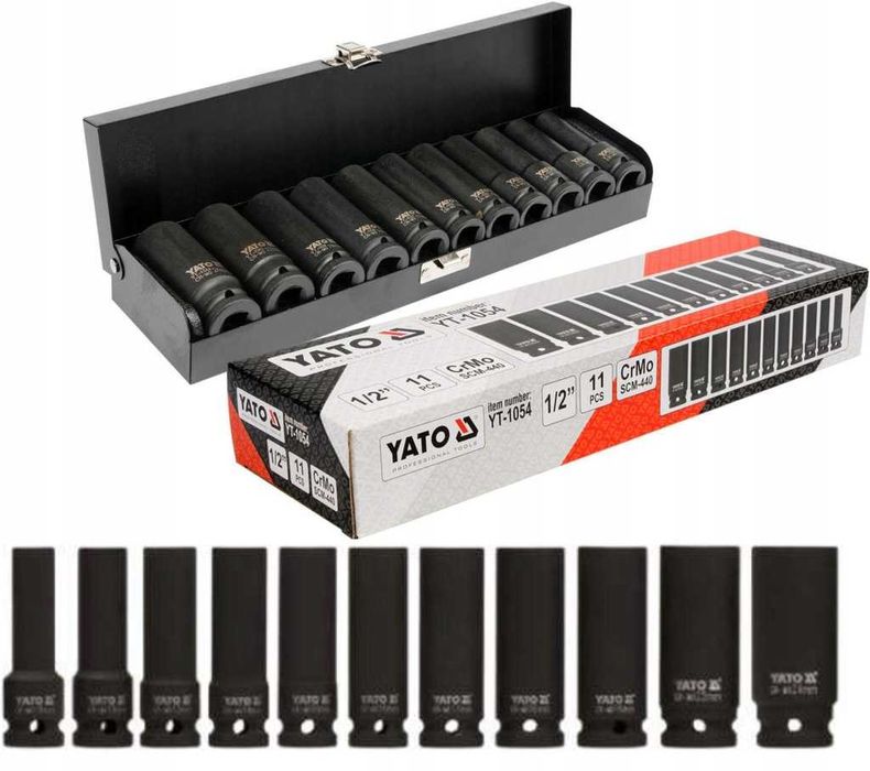 [NOWE] Zestaw nasadek udarowych YATO 11 el 1/2″ | DARMOWA WYSYŁKA