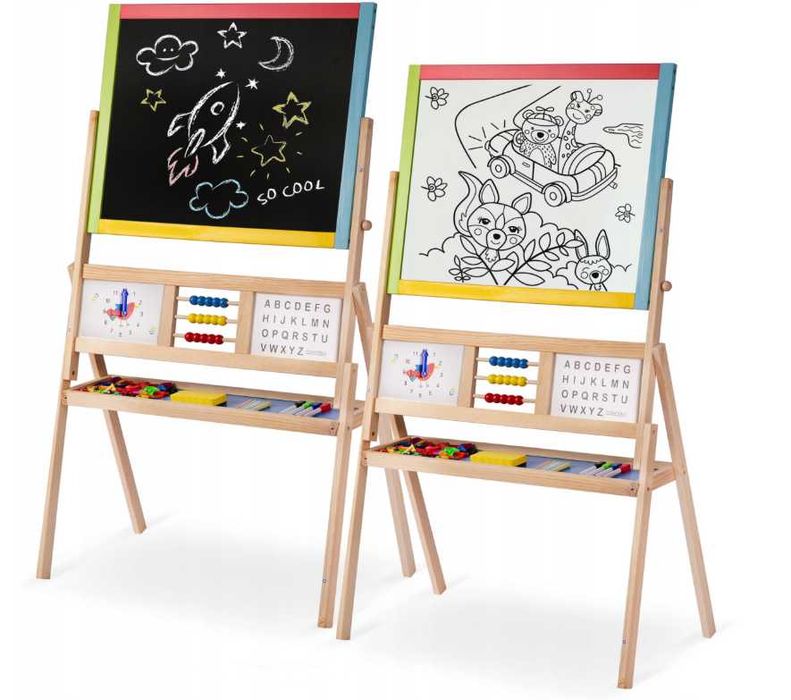 Tablica Dwustronna Edukacyjna Dla Dzieci Magnetyczna Kredowa WYPRZEDAŻ