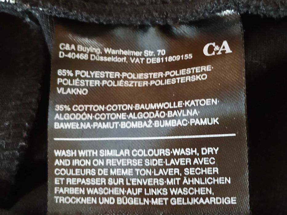 Czarne, dresowe spodnie bojówki C&A rozmiar XL