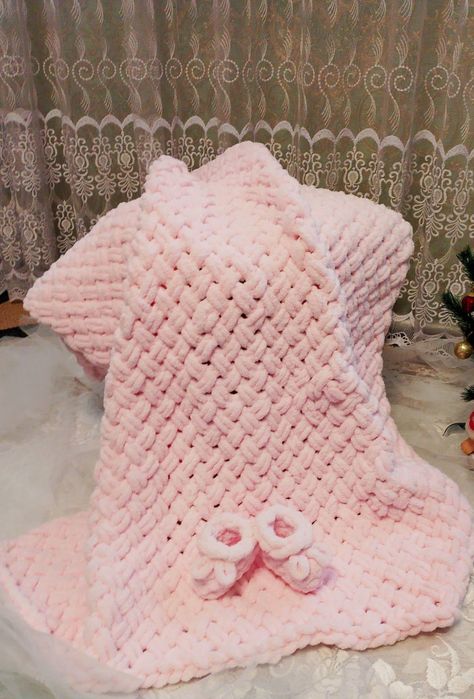 Плед Alize Puffy та пінетки(комплект), ручна робота