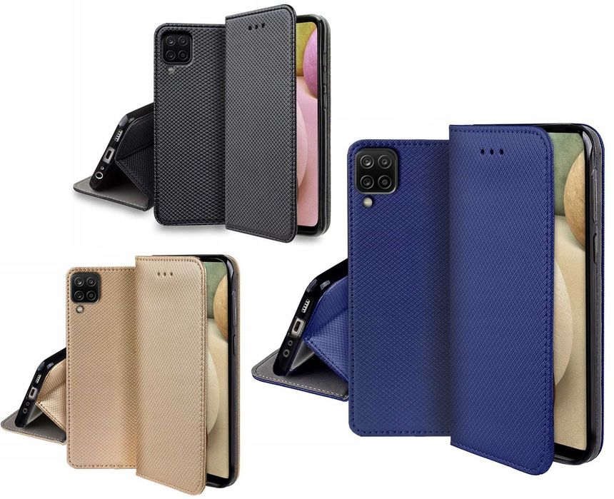 Etui Smart Magnet do Samsung Galaxy A12 + Szkło Hartowane