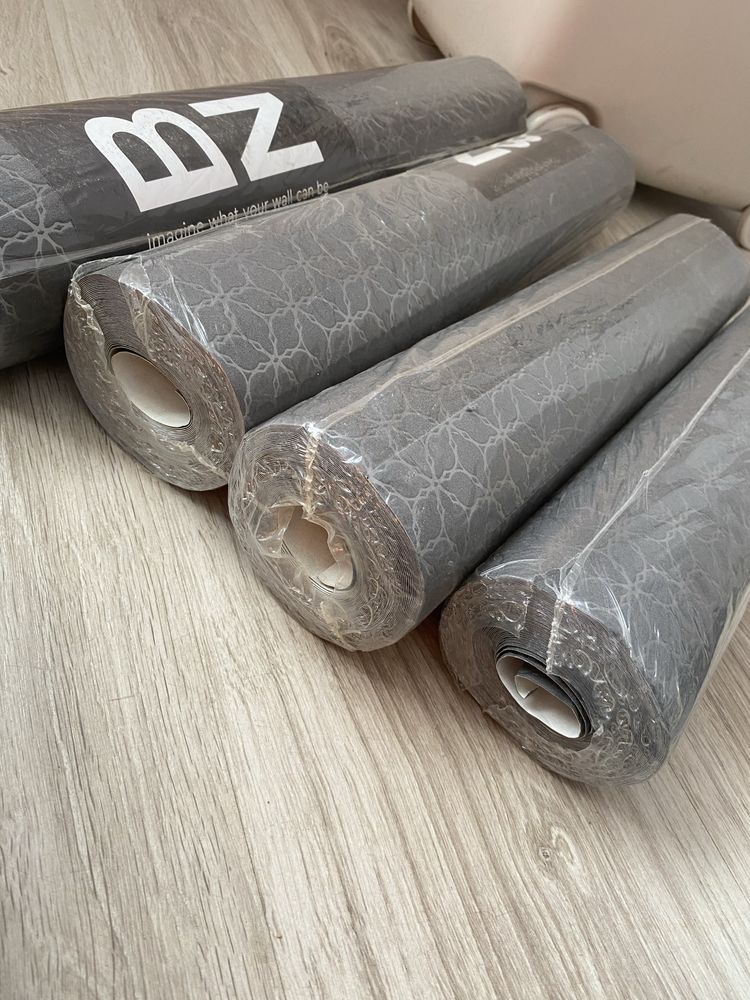 Tapeta 4 rolki na flizelinie szara