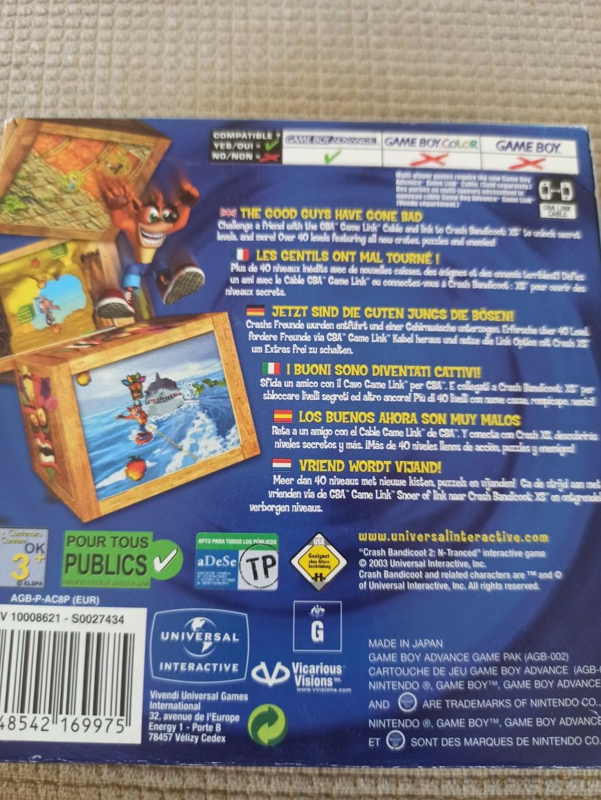 Crash Bandicoot 2 N-Tranced Gameboy Advance