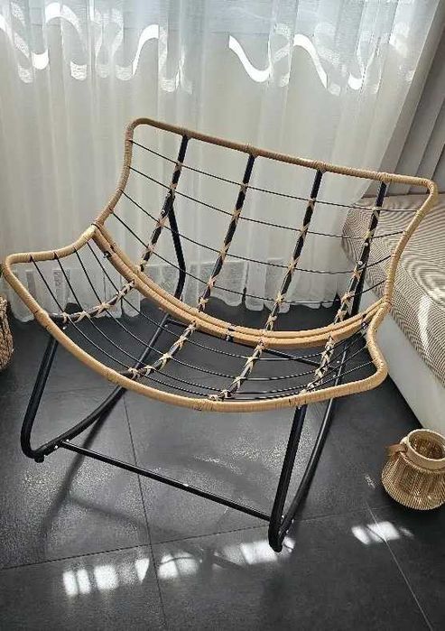 Luksusowe Krzesło bujane Super wygodne idealne do salonu tarasu ogrodu