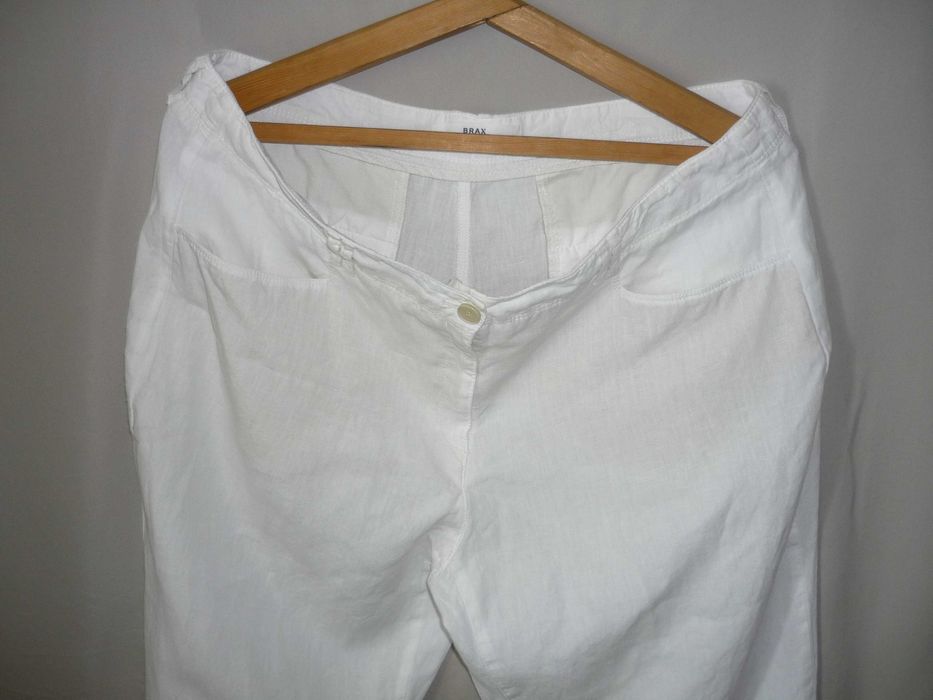BRAX 100% Lienen білі лляні широкі штани великий розмір ідеальний стан
