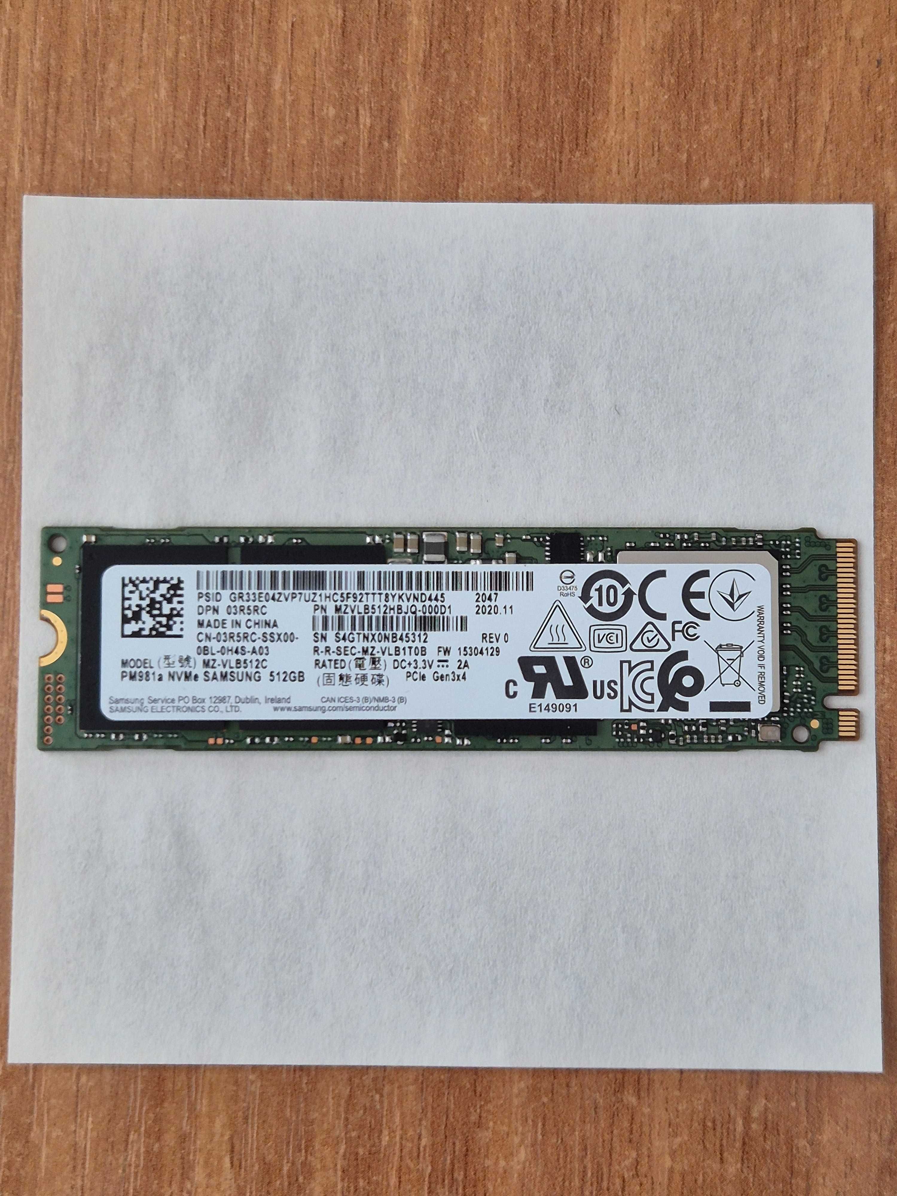 Накопичувач SSD Samsung PM981a 512Gb NVMe M.2 (MZ-VLB512C) 94%