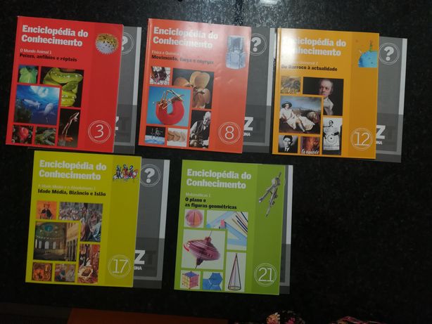 Enciclopédias do conhecimento + livro de atividades nunca usados