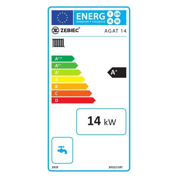 Kocioł, piec na pelet Zębiec AGAT LKP 14 kW - 5 klasa - Ecodesign