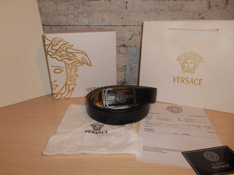 Versace pasek firmowy, skóra naturalna, Włochy nowe 138